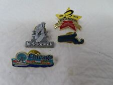 Lot 4 Souvenir Travel Hat Lapel Pins Chicago Branson Jacksonville Massachusetts picture
