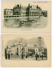 2 Postcards - 1900 Paris Exposition, Palais de la Ville & Algerie Pavillion picture