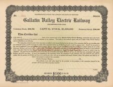 Gallatin Valley Electric Railway - Stock Certificate - Railroad Stocks picture