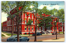 Elizabeth NJ-New Jersey, YMCA Building, Cars, Antique, Vintage Postcard picture