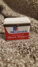 McCormick Black Pepper Porcelain Hinged Box Midwest Rare Find. picture