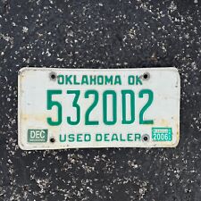 1990 Oklahoma DEALER License Plate Vintage Garage Decor Auto Tag Used 5320 D2 picture