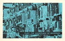 Flint MI-Michigan, Showplace of Skyscrapers Aerial View, Vintage Postcard picture