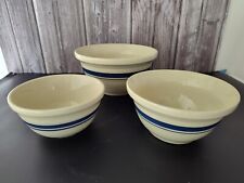 Vintage Roseville Ohio Nesting Bowls Friendship Pottery Set of 3 picture