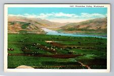 WA-Washington, Wenatchee Valley, Aerial, Antique, Vintage Souvenir Postcard picture