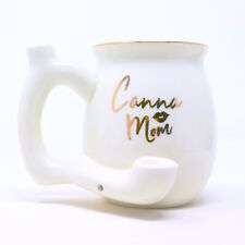 Wake and Bake Canna Mom White Ceramic Coffee Tea Pipe Mug - R1 picture