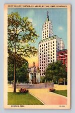 Memphis TN-Tennessee, Court Square Fountain, Columbian Mutual Vintage Postcard picture