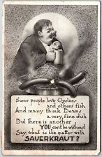 1907 Some People Love Oyster And Others Fish Old Man Posted Postcard picture