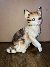 Vintage Andrea By Sadek Calico Cat Kitten Ceramic Figurine 8” Japan Pink Nose picture