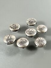 LOT 925 Sterling Silver 6pcs Different Types Native American Symbol Buttons picture