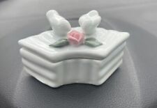 Vintage Small Trinket Box Porcelain Doves With rose picture