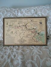 Framed 1775 Map Of Paul Revere's Ride * Drawn In 1929 * By A. Chisholm picture