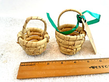 2 VTG La Lavande California Miniature Woven Baskets Craft Decor picture
