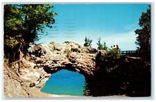 1956 Arch Rock Mackinac Island Michigan MI Vintage Posted Postcard picture