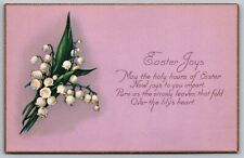 Easter Joys Greetings Gold Bordered Postcard UNP Unused picture