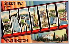 Seattle Washington 1946 LARGE LETTER Greetings Postcard picture