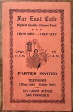 1940s CHINATOWN SAN FRANCISCO CA FAR EAST CAFE MENU CHINESE TEXT GRANT AVE Z5562 picture