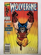 Wolverine 27 NEWSSTAND Marvel Comics Iconic Jim Lee Cover Copper Age 1990 picture