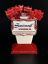 Vintage Smirnoff Vodka Bar Counter Caddy Red White incl 20 Swizzle Stir Sticks picture