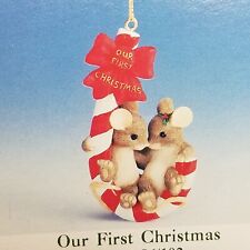 Vtg Charming Tails Our First Christmas Ornament Fitz & Floyd Rare HTF NEW picture