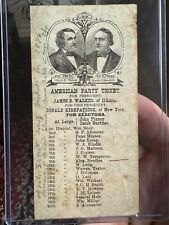 Rare 1876 Campaign American Party James Walker President Ticket picture