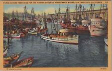 Fisherman's Wharf Purse-Seiners Preparation, San Francisco, California Postcard picture