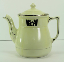 = 1930's Hall's Silhouette 8 Cups Medallion Coffee Pot, Tavern Scene picture