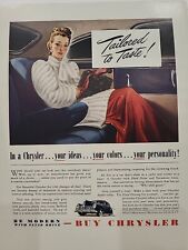 1941  Chrysler Automobile Fortune Magazine WW2 Print Ad Major Bowes Woman Fur picture