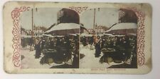 1905 Stereoview Antique Market Place Basle Switzerland Card Stereoscope picture