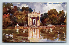 Pre-War Postcard Rome Italy Villa Borghese Il Lago Artist Raimondi picture