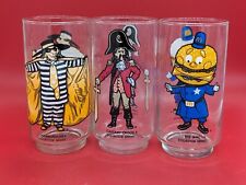 Set of 3 VTG McDonald Collector Glasses Hamburglar Captain Crook Big Mac picture