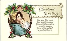 c1915 CHRISTMAS GREETING MARY BABY JESUS POETIC EMBOSSED POSTCARD 41-216 picture