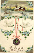 A Joyous New Year Antique Postcard Vintage Post Card picture
