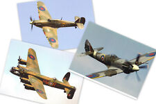 Aviation Photo Prints A4 size x 3  Lancaster, Spitfire, Hurricane   RAF  BBMF. picture