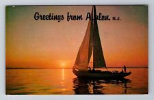 Avalon NJ-New Jersey, General Sunset Greetings, Antique, Vintage c1985 Postcard picture