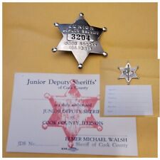 1946 Cook County Chicago Deputy Star Badge Sheriff Walsh Defeats Daley W/ Card picture