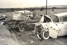 Fatal Car Accident Auto Crash Police 1960s Original 4x5 Photo Negative picture