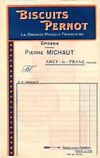 Vintage FRENCH BILLHEAD INVOICE*Blank*PERNOT BISCUITS*COOKIES*blue/yellow* J22 picture
