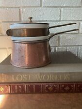Vintage Bazar Francais NY 666 Copper And Brass Double Boiler Hall Pottery picture