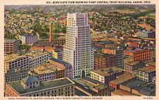 Postcard OH Akron Ohio First Central Trust Building 1933 Linen Vintage PC G4735 picture