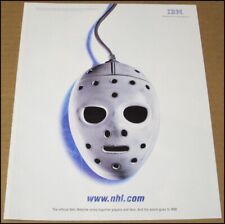 1996 IBM and NHL Print Ad Advertisement NHL.Com Hockey Goalie Mask picture