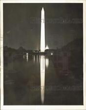 1936 Press Photo Washington Monument & Capitol Dome's night reflection in pool picture