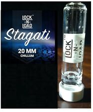 The New LOCK-N-LOAD STAGATI Jumbo Glass Chillum Pipe with Cap 20mm x 3.5” picture
