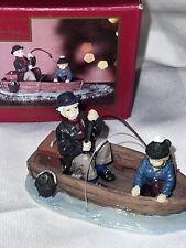 St Nicholas Square Village Accessory ~ Going Fishing with Grampa Boy in Boat picture