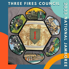 Three Fires Council 2023 National Jamboree 7 Patch Set, Cantigny Park, Ghost Set picture