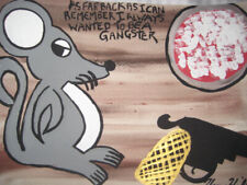 HENRY HILL GOODFELLA ORIGINAL PAINTING  RAT WITH GUN AS FAR BACK AS I CAN REMEMB picture