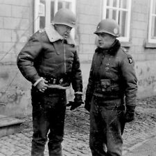 WW2 WWII Photo US Generals Patton & McAuliffe in Bastogne  World War Two US170 picture