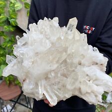 20.9LB Natural Clear White Quartz Crystal Cluster Rough Specimen Healing Stone picture
