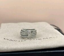 David Yurman Sterling Silver Angelika Ring With Pave Diamonds SZ 8 picture