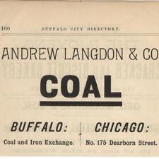 1886 BUFFALO NY ALBRIGHT ANDREW LANGDON COAL CO. ORIGINAL PRINT AD HISTORY picture